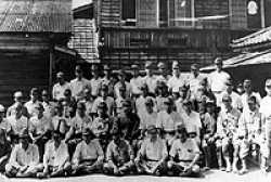 Above is a picture of the Japanese Camp Guards guarding George when he was a Prisoner Of War.