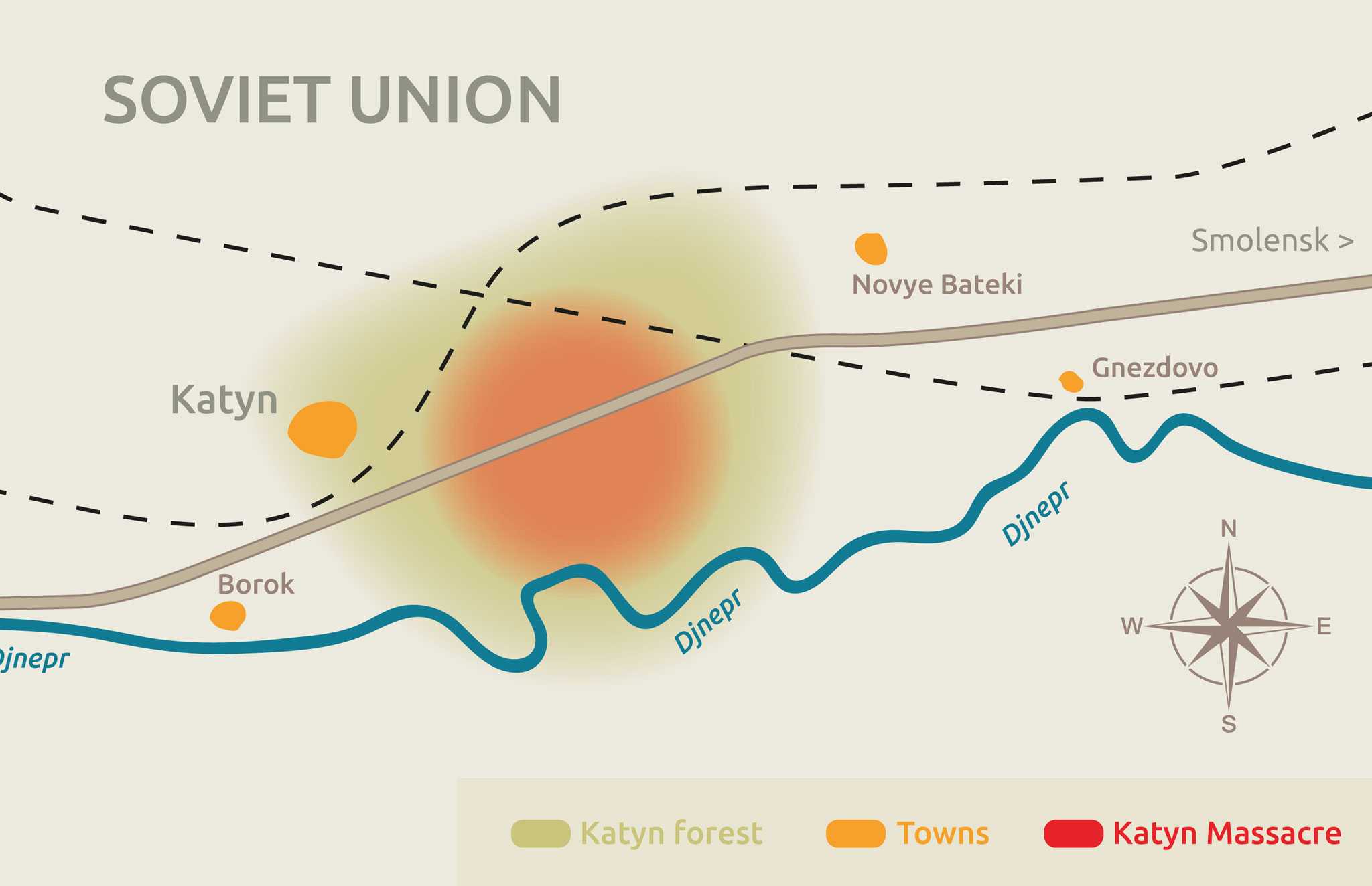 Map of the Katyn Massacre