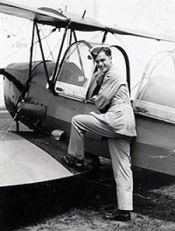 William getting into his plane during training