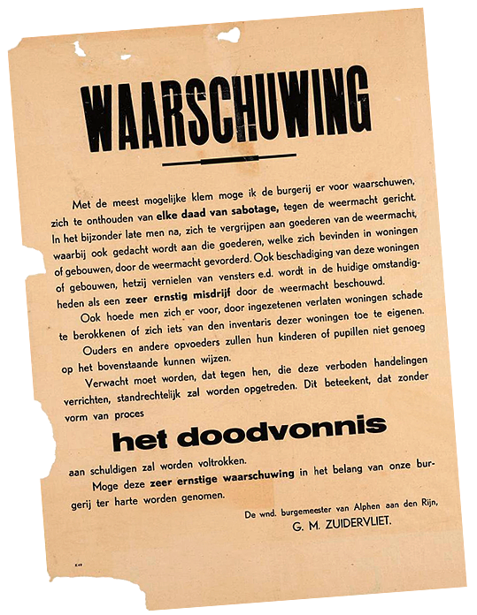 The Nazis issued warning pamflets not to get involved in illegal activities