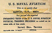 Swimming test certificate