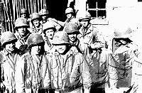 The crew of the LCI (L) 83, my ship. in Darthmouth, England prior to D-Day. In the far right of the picture you can see Coast Guard Commander Jack Dempsey, former heavyweight champion of the world.