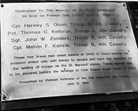The plaque in honor of Harvey and his friends!.