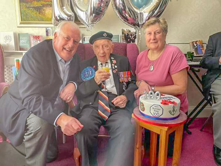 Reg and his children: Ian and Sheila