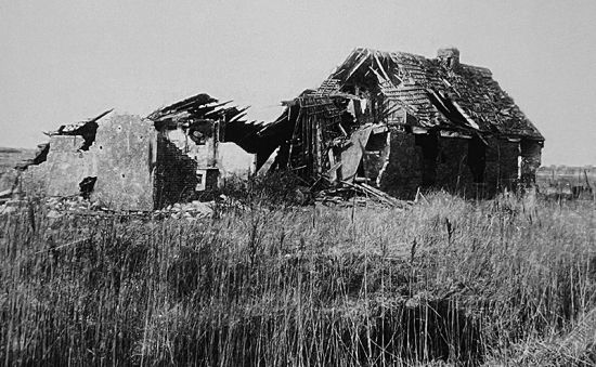Island damage by shelling