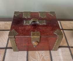 Box made by German prisoner of war. It was made as a gift to Nancy after the war was over.