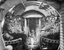 A look of the interior of a Horsa glider, looking to the rear from the cockpit.