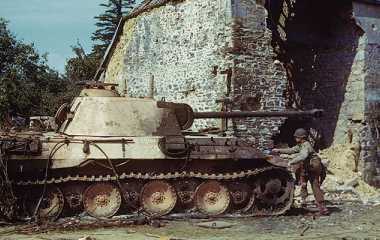 Abandoned tank after D-Day