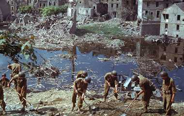 Clearing up mine fields after D-Day